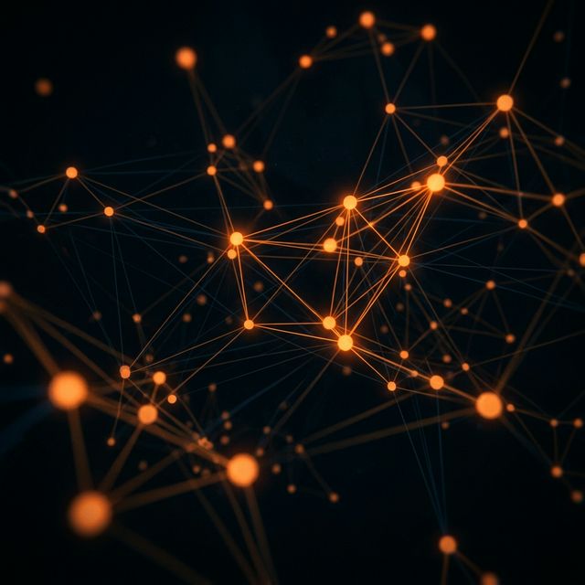 Abstract network mesh visualization — interconnected glowing nodes